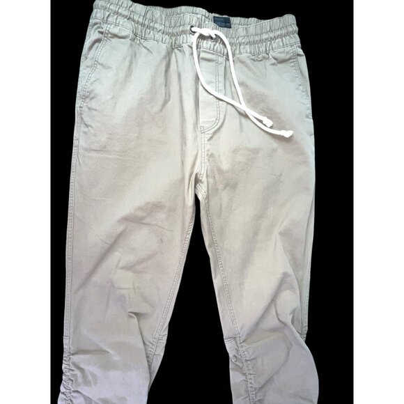 H&M Divided Men's 32 Tan Khakis Jogger Pants Ankle Zippers Drawstring Waist HM - Picture 2 of 8